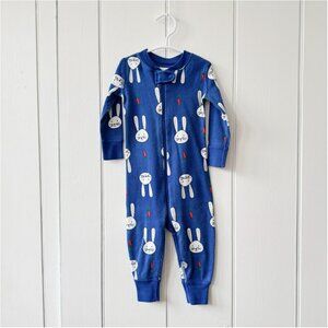 Hanna Andersson Zip Pajamas (12-18M) Bunny